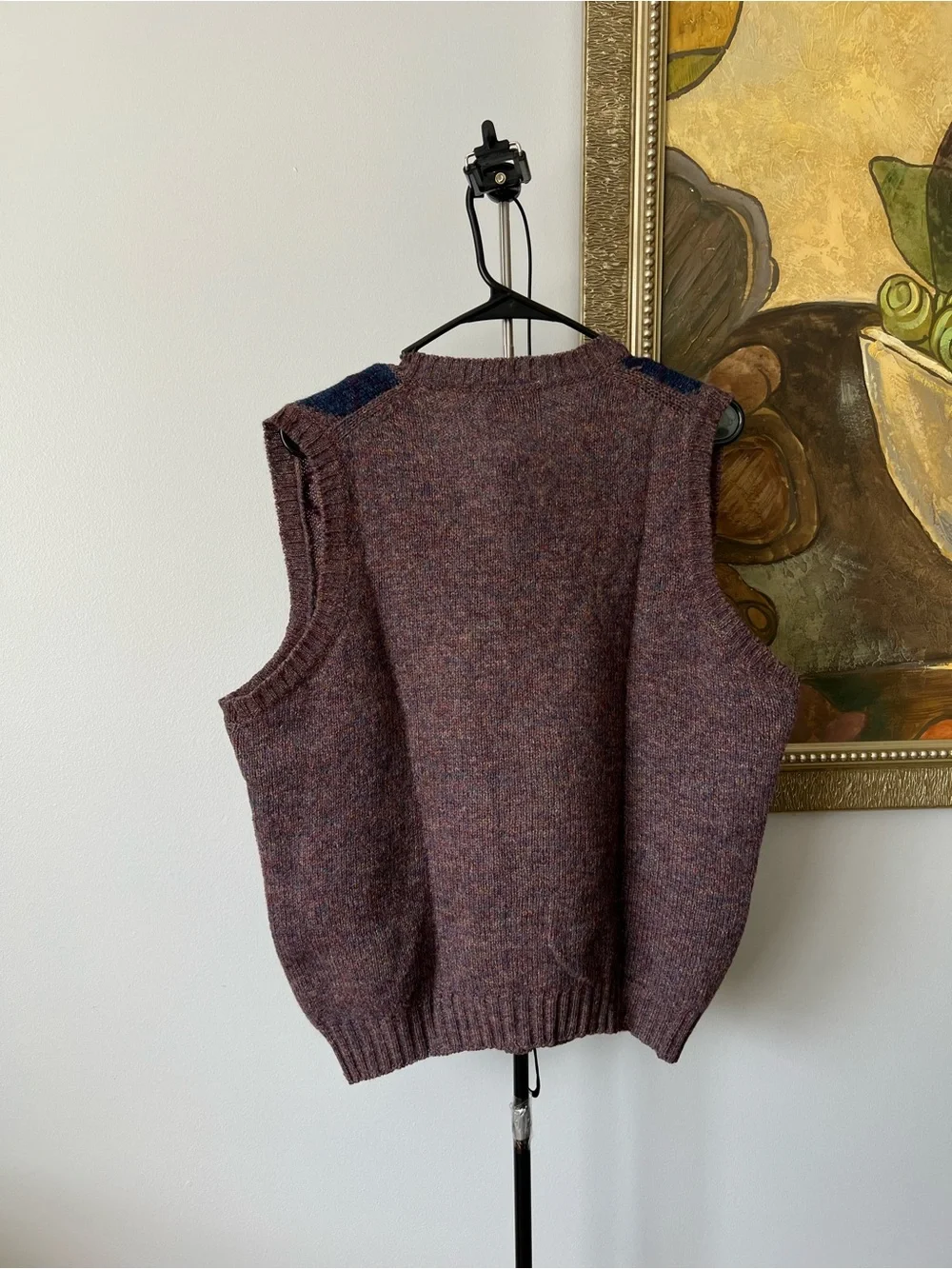Fitzpatrick Ireland 100% Pure Shetland Wool V-Neck Sweater Vest Argyle Men 40